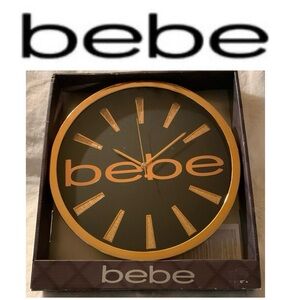 🌺 BEBE Rose Gold Quartz Movement Analog Display Wall Clock NIB